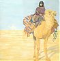 Camel Rider,  2014 ::  Acrylic, colored pencil, watercolor (52 x 48 in.)